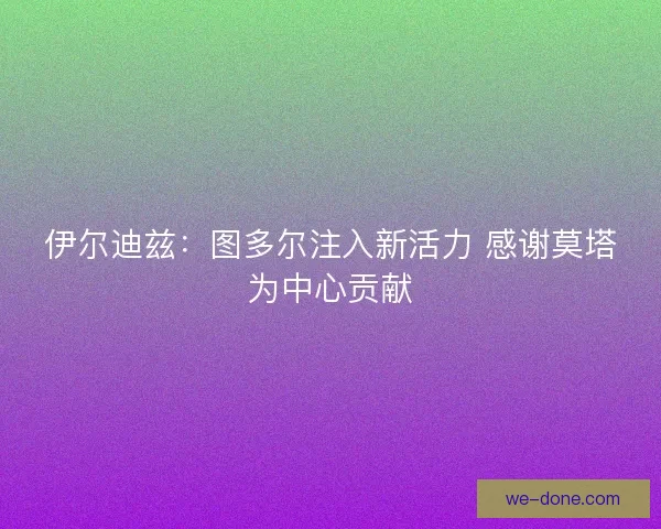 伊尔迪兹：图多尔注入新活力 感谢莫塔为中心贡献